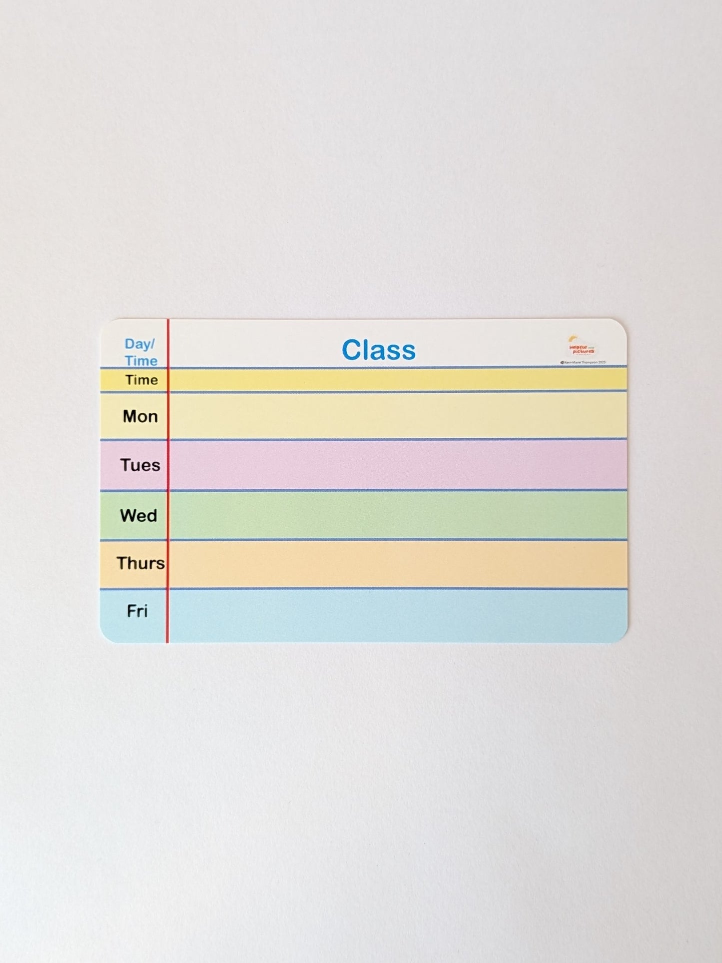 Class Schedule Card