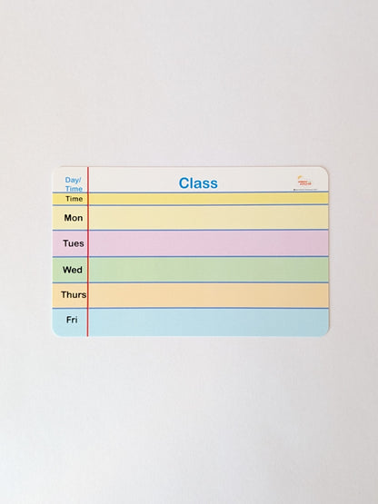 Class Schedule Card