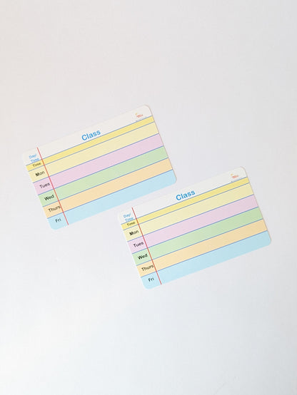 Class Schedule Card